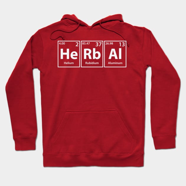 Herbal (He-Rb-Al) Periodic Elements Spelling Hoodie by cerebrands